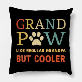 Grand Paw Like Regular Grandpa But Cooler Vintage Shirt Funny Father's Day Pillow