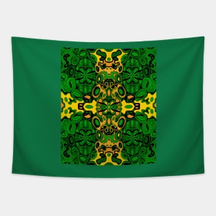 Miniature Aussie Tangle 13 Pattern in Green and Gold Tapestry