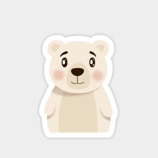 Baby White Bear Illustration Magnet