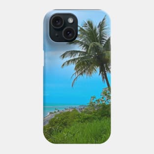 Quiet beach with coconut tree Phone Case