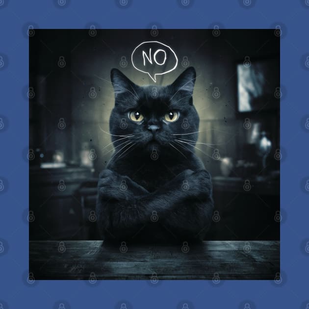 Black Real cat Says No by Creativoo