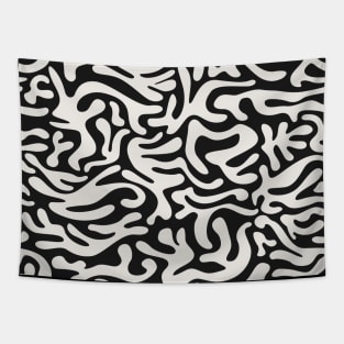 Black and Ivory Doodles / Minimal Pattern Tapestry