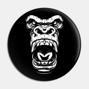 Screaming Gorilla Face Pin