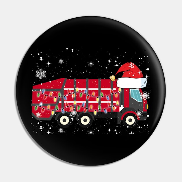 Garbage Truck Shirt Christmas Santa Hat Themed Pin by AstridLdenOs