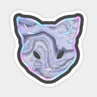 Geode prismatic iridescent gemstone cat Magnet