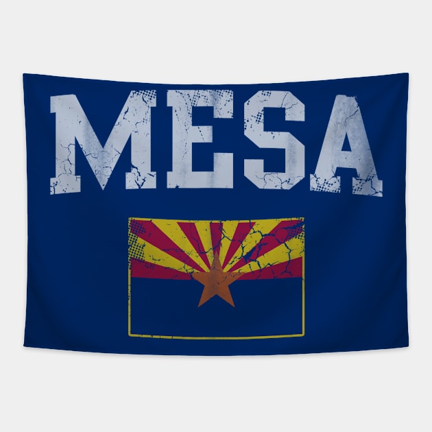 Retro Mesa Arizona Flag Home Love Tapestry by E