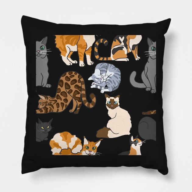 A Clowder of Cats Pillow by LivianPearl