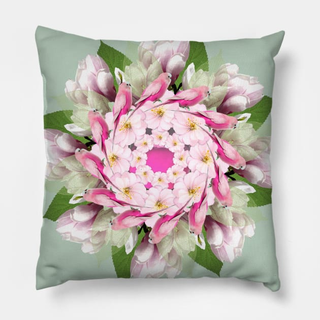 Spring flowers mandala Pillow by burenkaUA