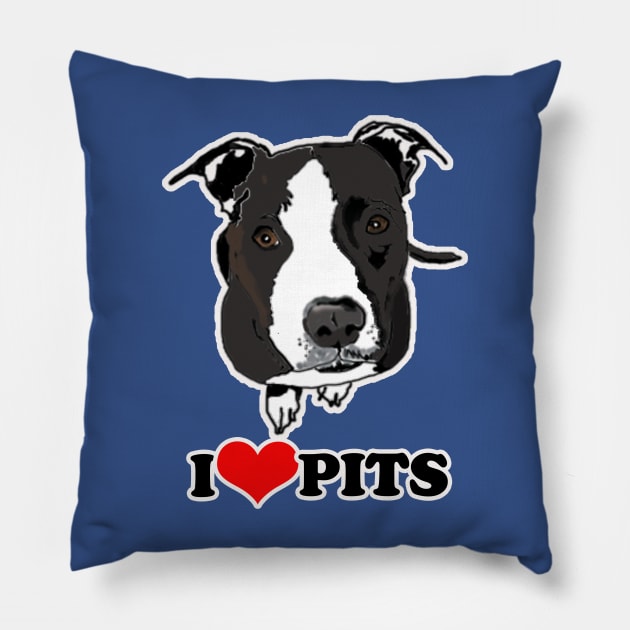 I Love Pit Bulls Pillow by JessDesigns