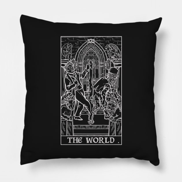 The World Tarot Card Dr Jekyll and Mr Hyde Pillow by TheGhoulishGarb