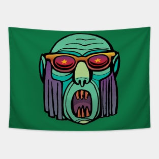 scream of a man with gold glasses Tapestry