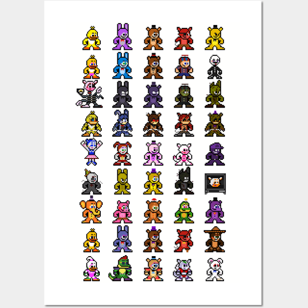 Five Nights at Freddys 4 - Mini Freddy - Pixel art Poster for