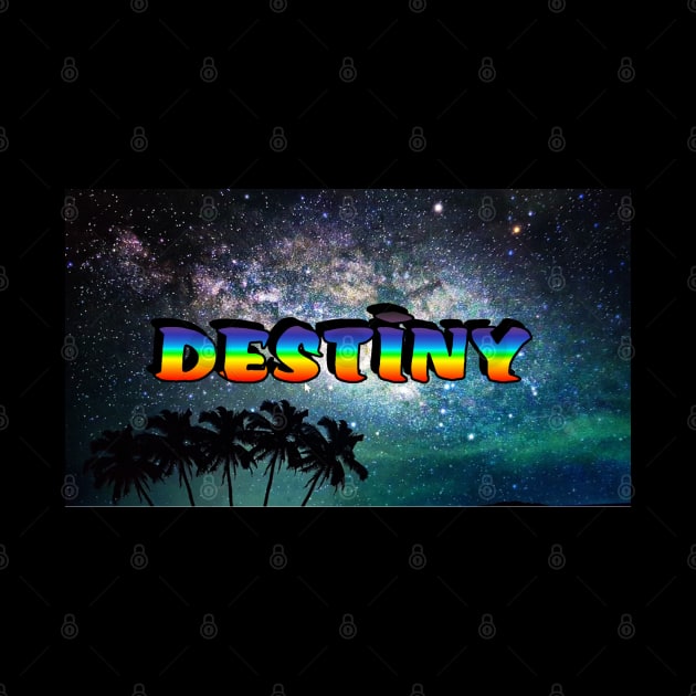 DESTINY Urban Colourful Galaxy Name Tag by Mash75Art