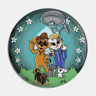 Cats and dogs Pin