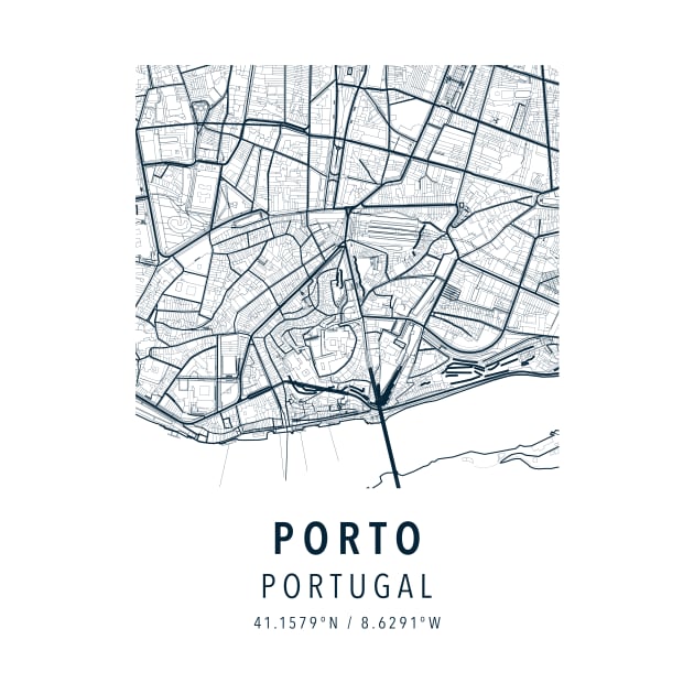 porto portugal simple map by boy cartograph