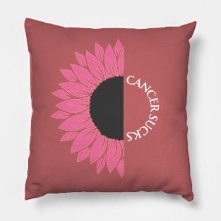 Cancer Awareness Pink Flower Pillow