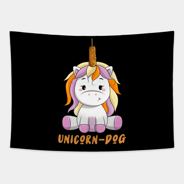 Unicorn Dog Unicorn Corn Dog Unicorn Corgi Dog Tapestry