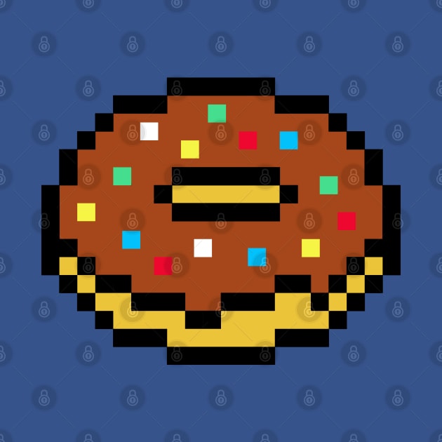 Chocolate Pixel Doughnut by SpaceAlienTees