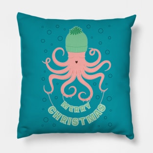 Christmas Octopus 2 Pillow