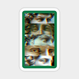 Vaporwave greek glitch statues Magnet