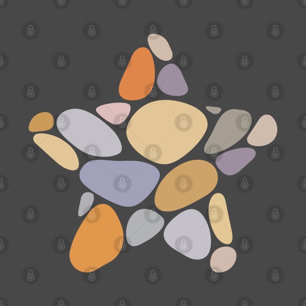 Pebbles in the Shape of Star in colorful pastel colors by GeeTee