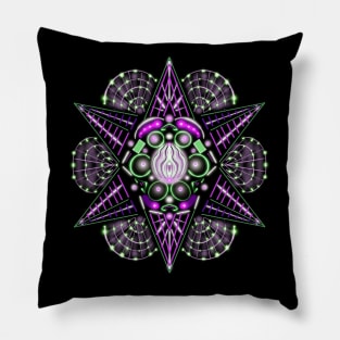 Psychedelic Linework Mandala Pillow