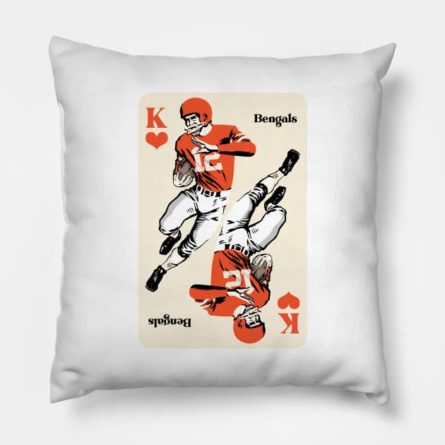 Cincinnati Bengals King of Hearts Pillow by Rad Love