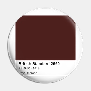 Royal Maroon British Standard 1019 Colour Swatch Pin