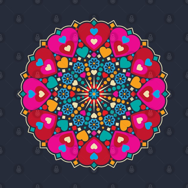 Colorful Sweet Hearts Mandala by wickedpretty