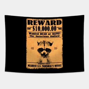 Funny Raccoon Outlaw Tapestry