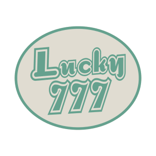 lucky number 777 - beige and green T-Shirt