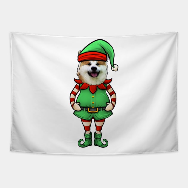 Akita Christmas Elf Tapestry by whyitsme