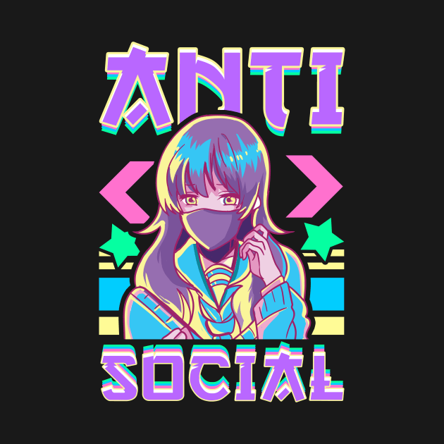 Cute Anti Social Vaporwave Anime Girl Antisocial by theperfectpresents