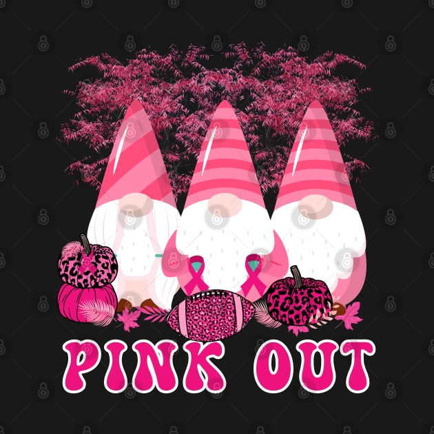 Pink Out Breast Cancer Awareness Gnomes and Football by Mind Your Tee