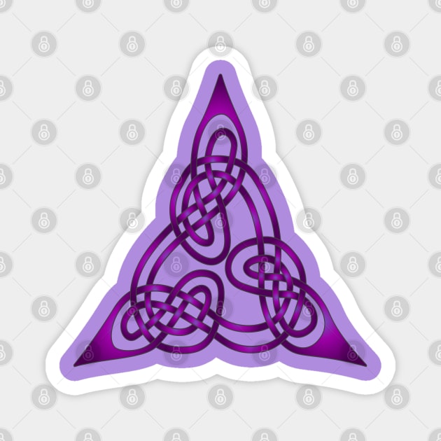 Triangle Knot With Doubled Threads Purple Magnet by taiche