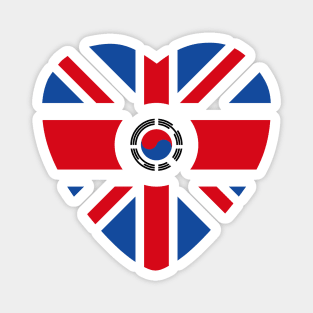 British Korean Multinational Patriot Flag (Heart) Magnet