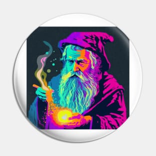 Wizard Casting a Spell Pop Art 3 Pin