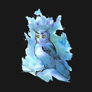 Mixedmedia owl painting - gothic art and designs T-Shirt