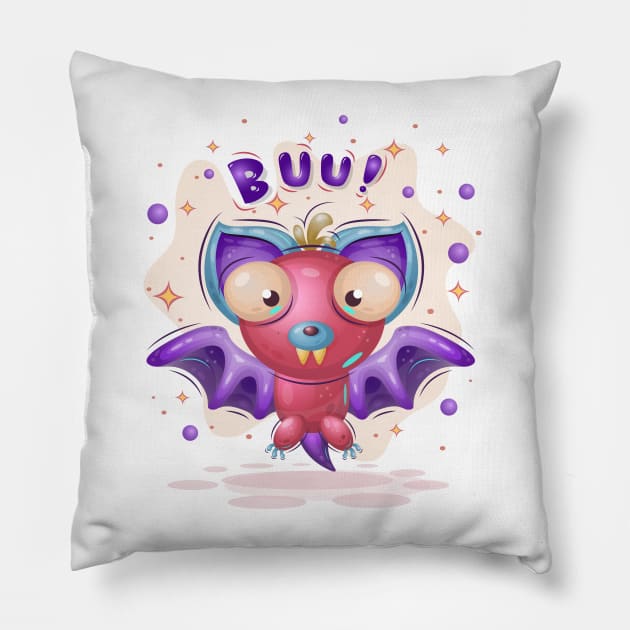 Cartoon Candy Bat. Pillow by AndreKENO