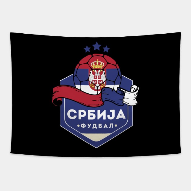 Serbia World Cup Tapestry by footballomatic