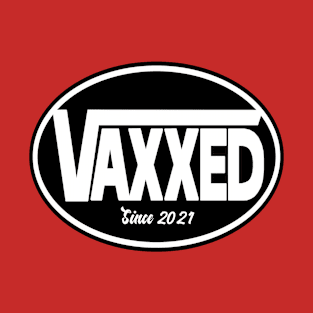 Vaxxed Black Circle Parody Design T-Shirt