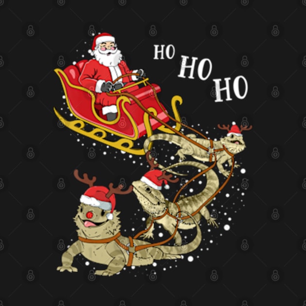 Christmas Bearded Dragon Santa Driving by marchizano