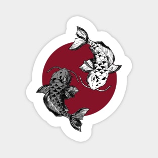 Japanese Koi Fish Circle Magnet