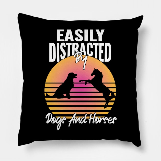 humor sarcastic Doggy dog horse distracted Animal Enthusiast Pillow by greatnessprint