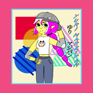 Yuri Marzipan the Oni - Cool Gal (fuschia and yellow) T-Shirt