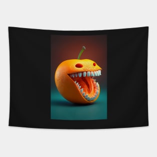 An Orange With Teeth Tapestry