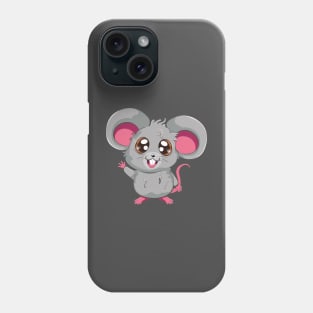 Kawaii grey mouse Phone Case