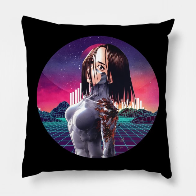 Alita's Cyborg Army - Unite the Warriors with Battle Alita Tee Pillow by Insect Exoskeleton