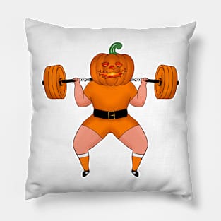 Funny workout design for Halloween Jack-o'-lantern Squats Pillow