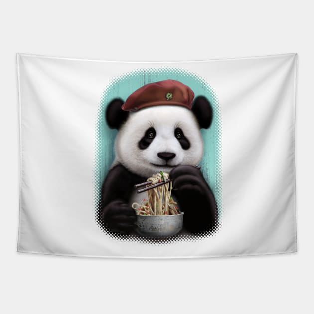 PANDA EAT NOODLE Tapestry by ADAMLAWLESS